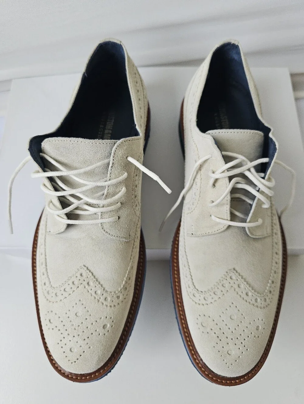 Johnston & Murphy Collection Suede Wingtip Oxfords - Italy